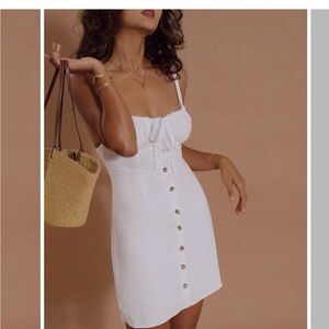 Elegant White Button-Down Dress